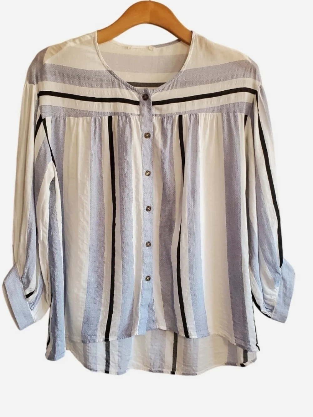 Anthropologie The Korner Castello stripe Top Size S Oversized Boho Coastal Beach
